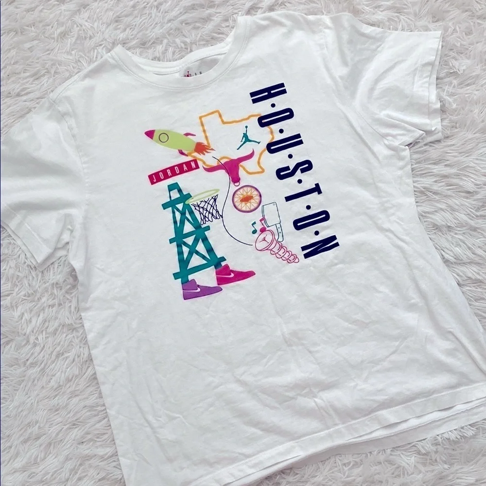 Jordan -Houston White and Green Short Sleeve Tee